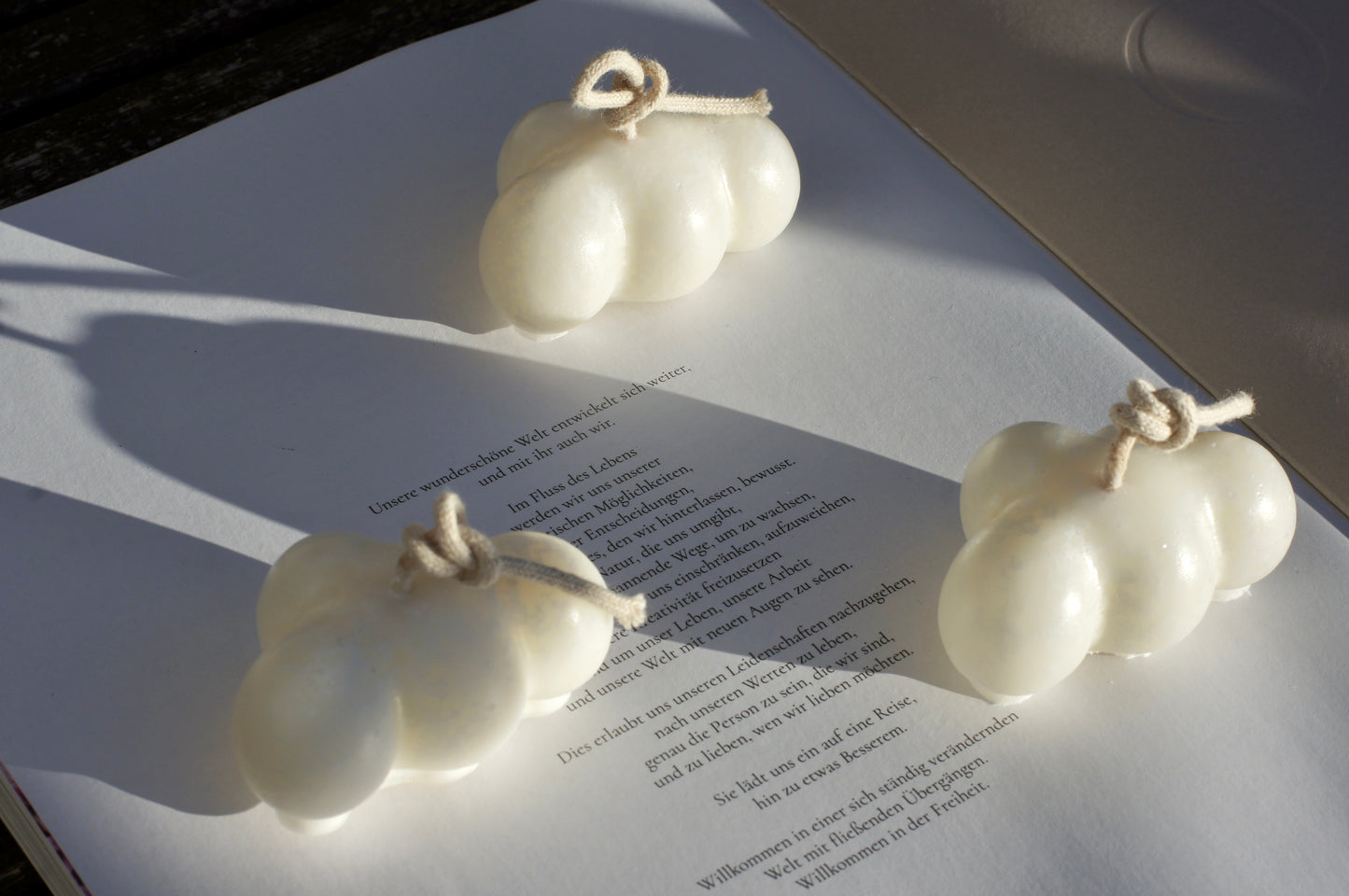fluffy milky cloud candle (3set)