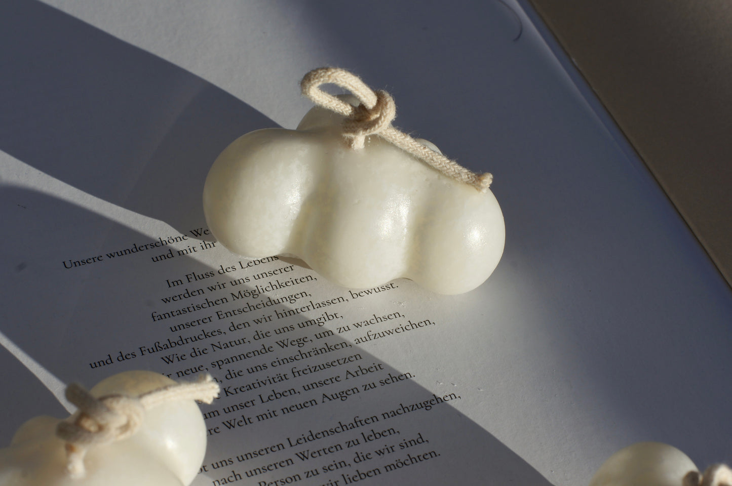 fluffy milky cloud candle (3set)