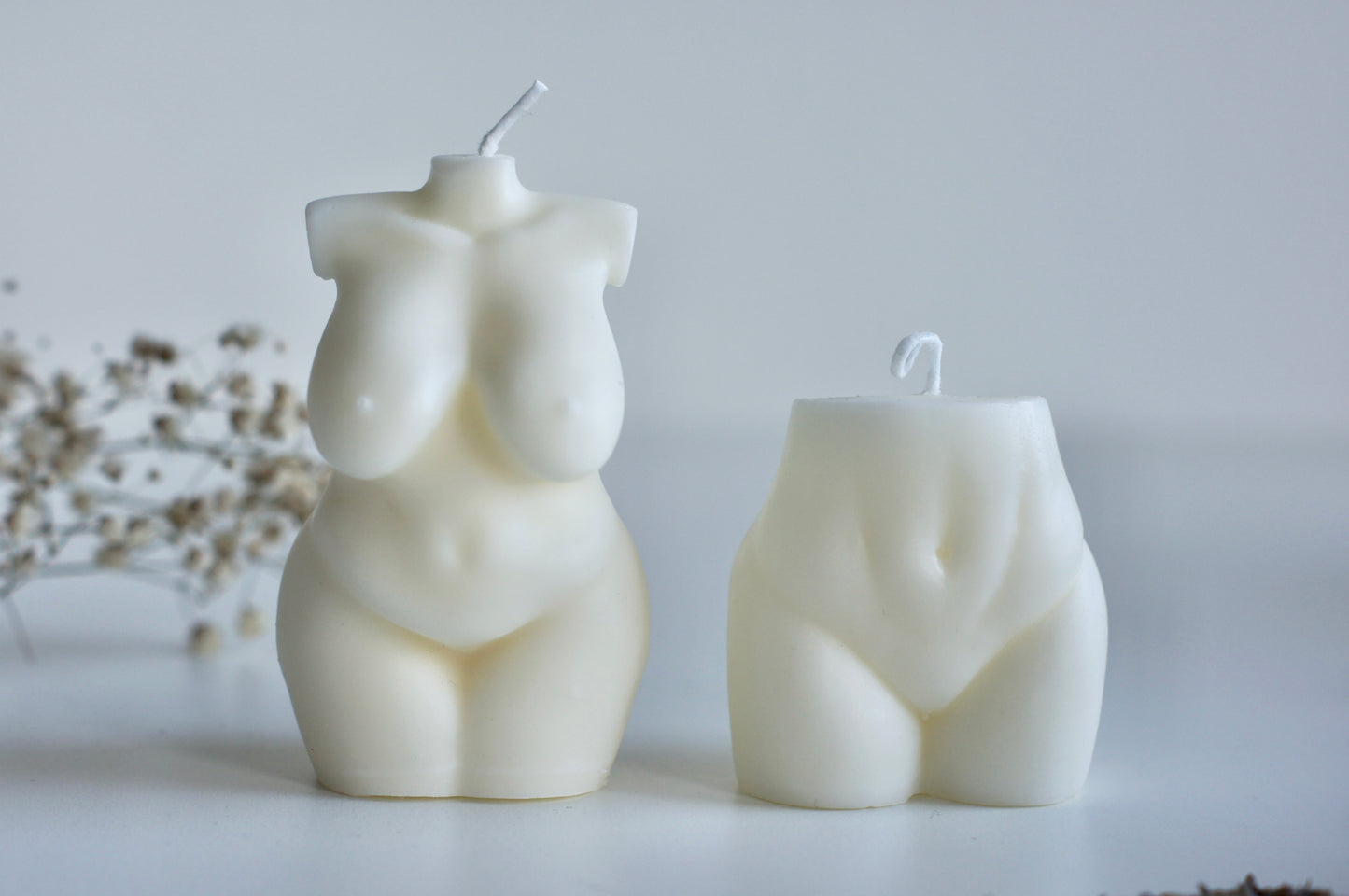 Curvy female body candle - gift for holiday, aesthetic decor, sexy nude woman candle